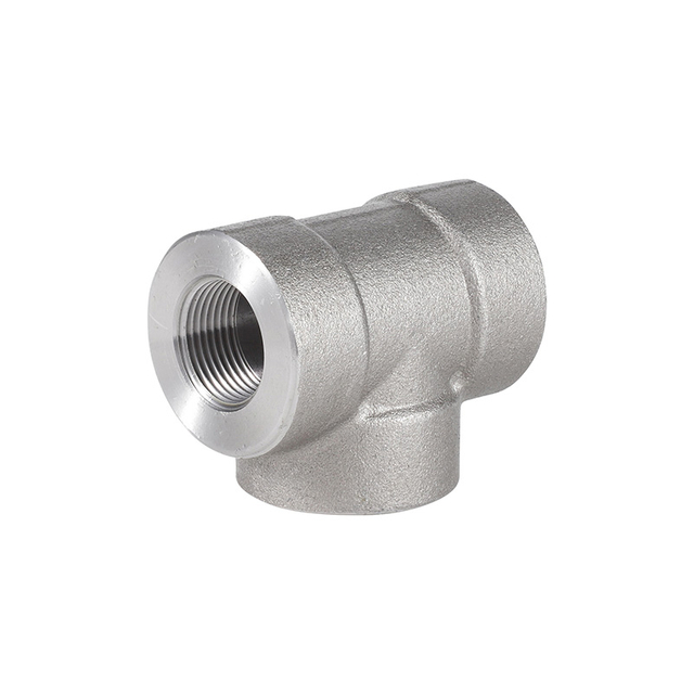 Forged Carbon Steel Threaded Tee | High Pressure Three-Port Branch Fitting