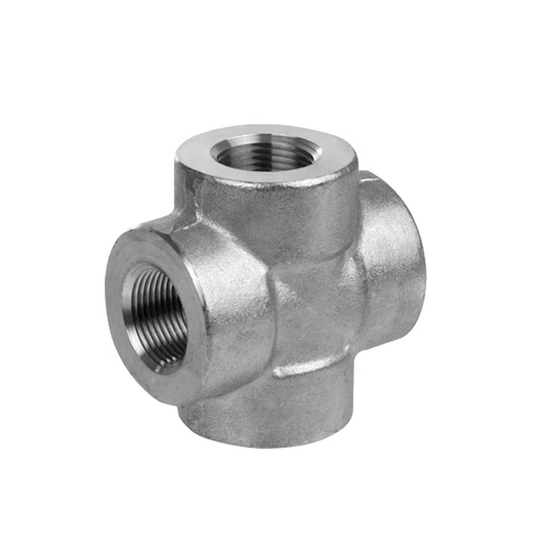 Forged Carbon Steel Threaded Cross (4-Way) | High Pressure Four-Port Manifold Fitting